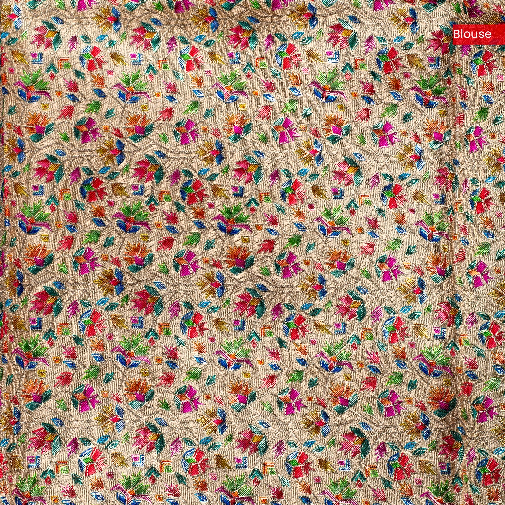 Mysore Crepe Saree with Contrast Blouse - Black - Kleem Boutique