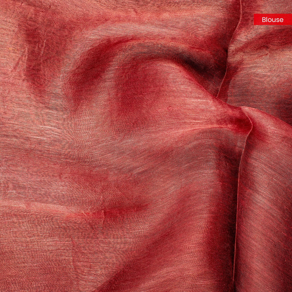 Matka Silk Jamdani Saree – Handwoven Artistic Elegance -Coffee Brown - Kleem Boutique