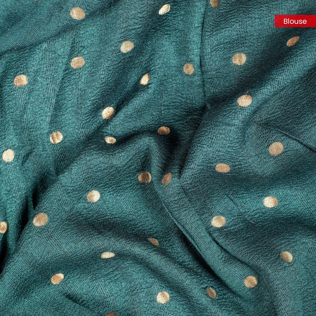 Handloom Soft Tussar Silk Saree – Digital Print with Antique Zari - Kleem Boutique