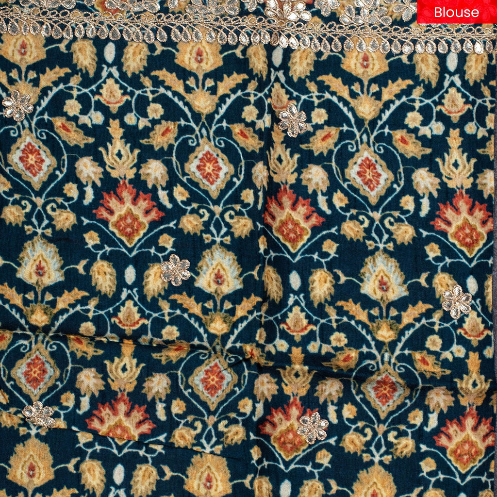 Pure Handloom Organza Saree with Hand Pitta Work & Digital Print – Pista Green