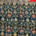 Pure Handloom Organza Saree with Hand Pitta Work & Digital Print – Pista Green