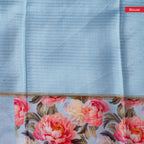 Pure Handloom Patola Saree with Vibrant Digital Border & Rich Zari Pallu – Powder Blue - Kleem Boutique