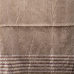 Semi Tussar Silk Saree – Floral Motifs with Kantha Work Border - Kleem Boutique