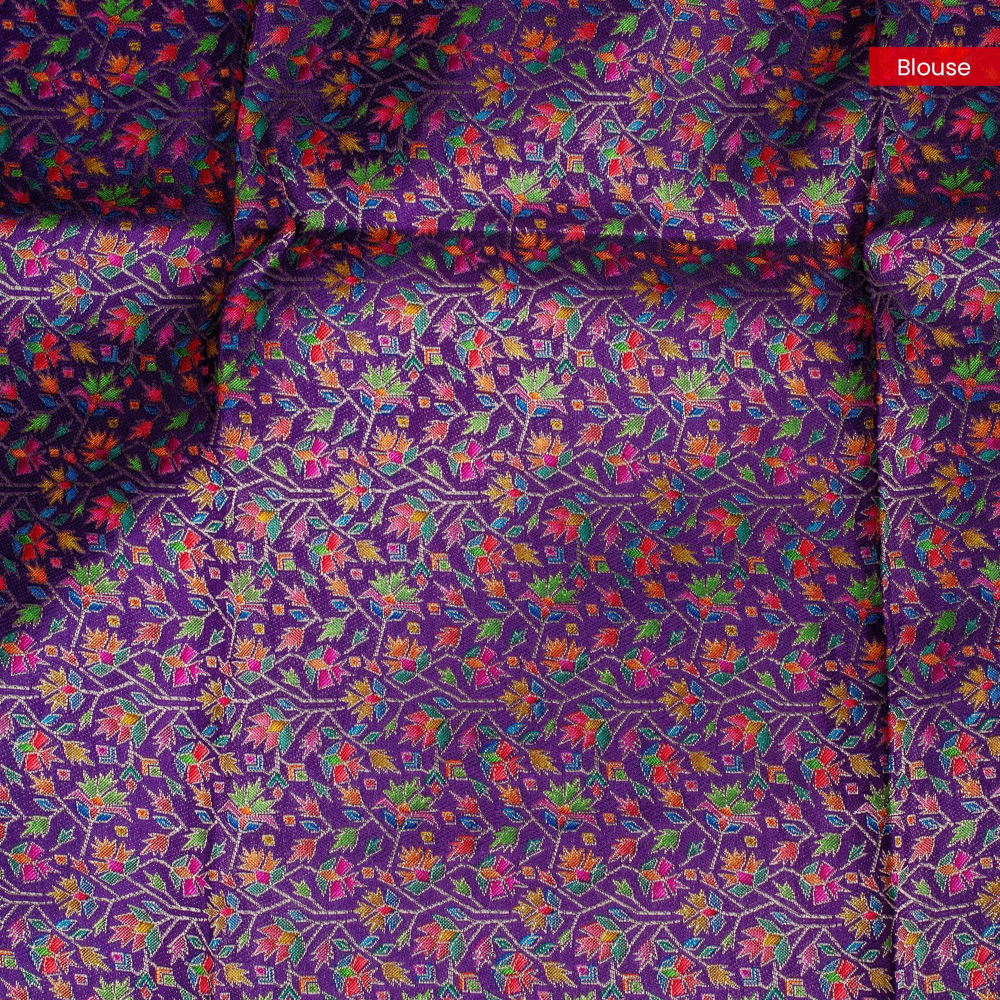 Mysore Crepe Saree with Contrast Blouse - Yellow - Kleem Boutique