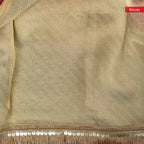 Tissue Satin Organza Saree with Digital Print & Kiran Patti - Multicolour - Kleem Boutique