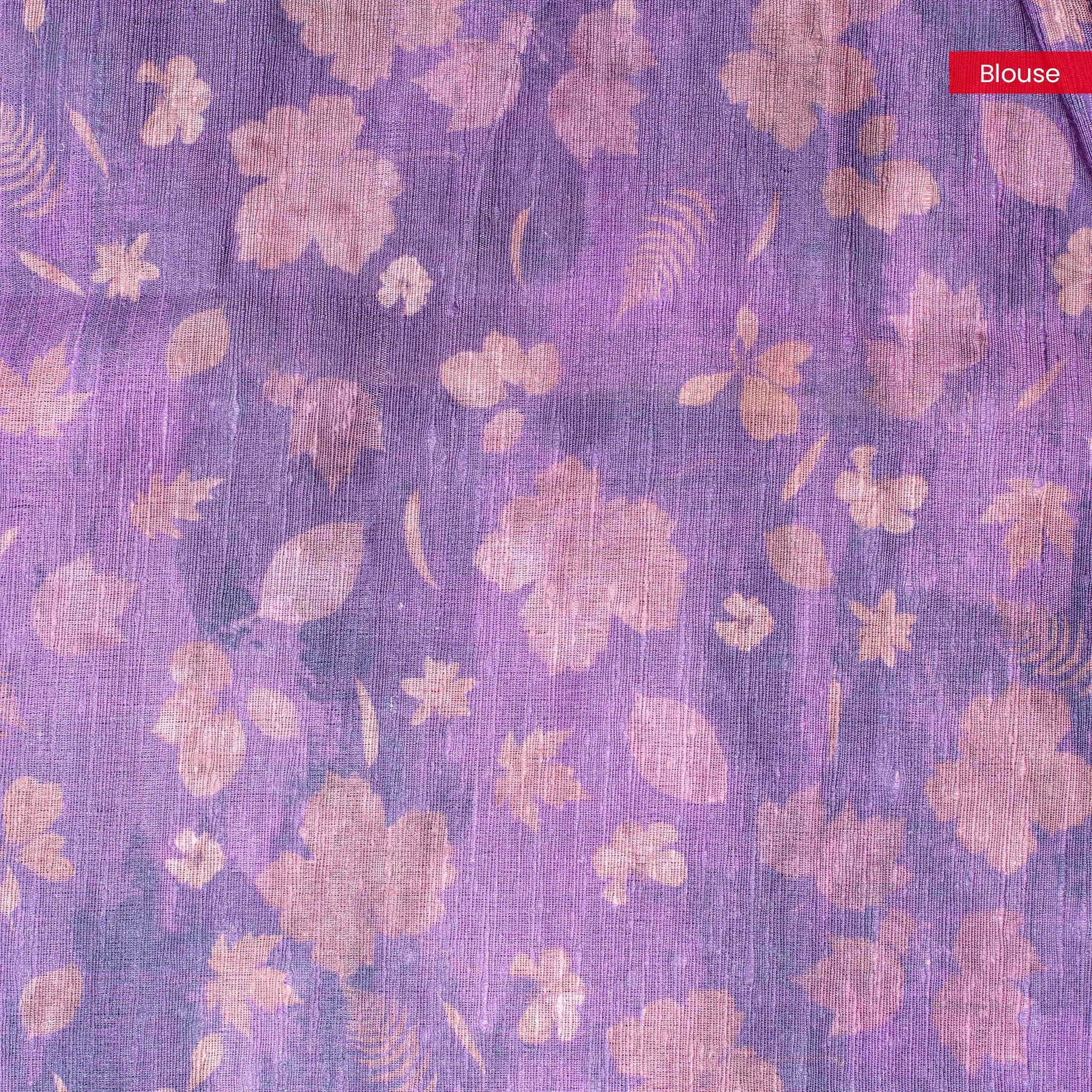 Semi Tussar Silk Saree – Eco Digital Floral & Leaf Print - Kleem Boutique