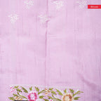 Semi Tussar Silk Saree – Organza & Tussar Fusion with Embroidery - Pink - Kleem Boutique