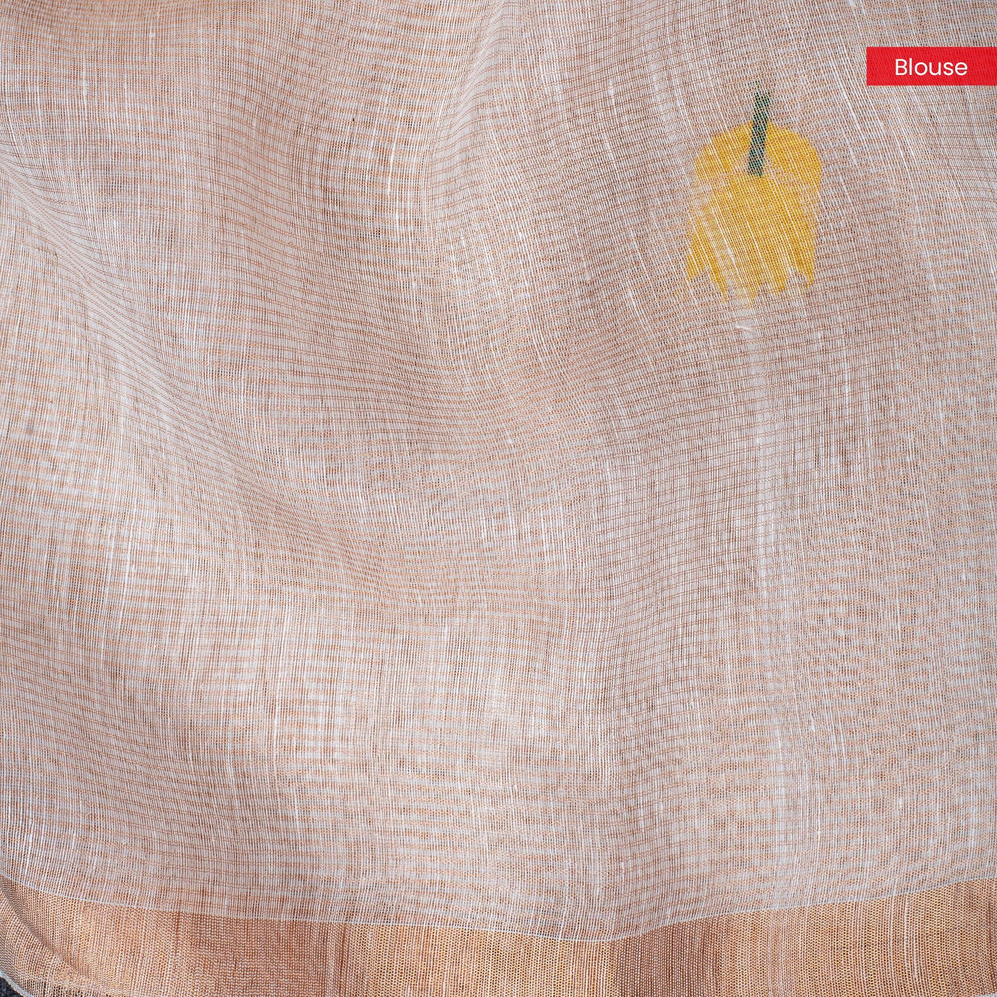 Matka Silk Jamdani Lotus Design Saree – Handwoven Heritage Elegance - Kleem Boutique