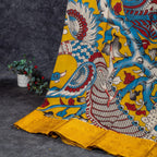 Pure Handloom Kanchi Border Silk Saree with Digital Prints - Powdered Blue - Kleem Boutique