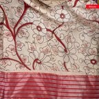 Pure Handloom Kanchi Border Silk Saree with Digital Prints - Violet - Kleem Boutique