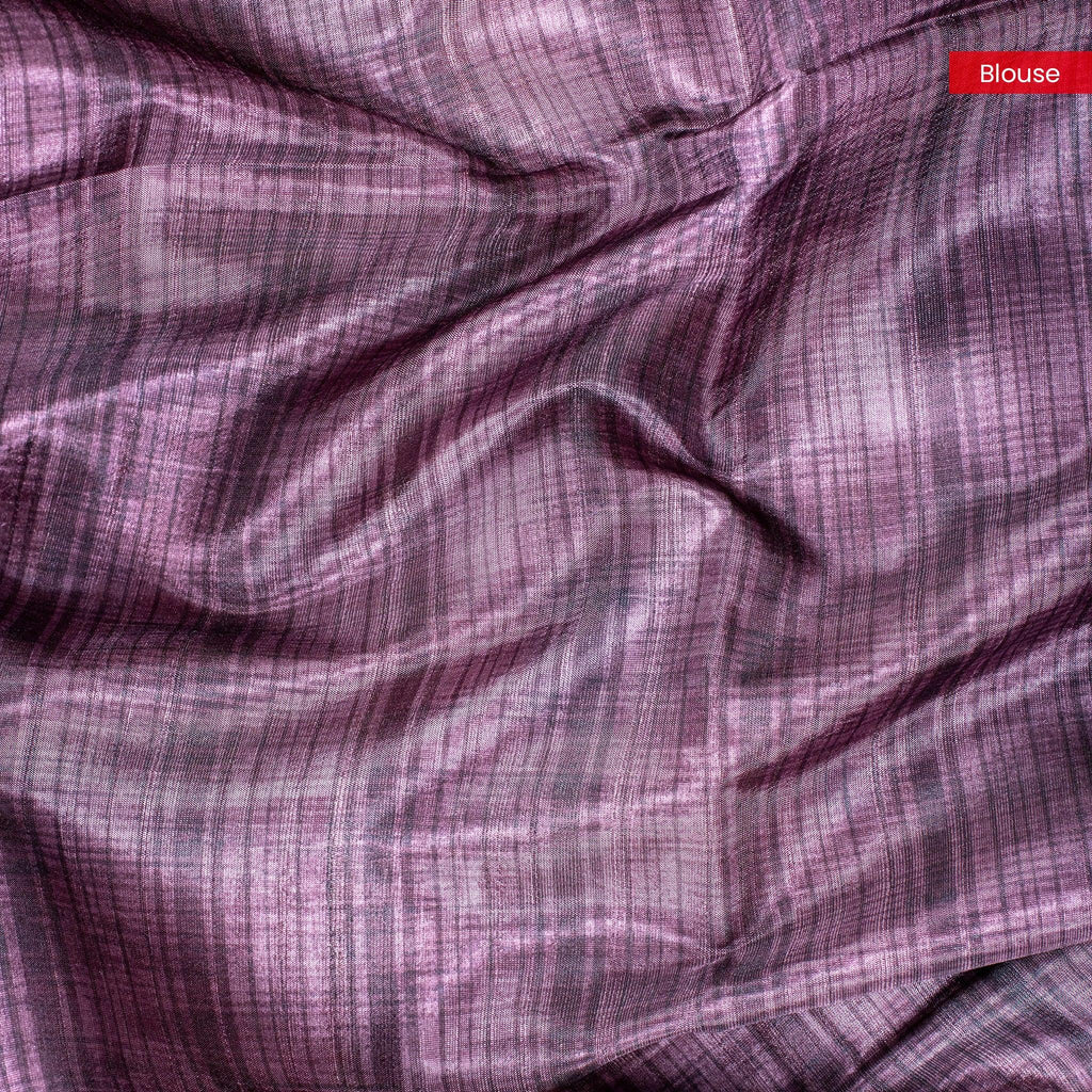 Semi Tussar Silk Saree – Kalamkari Floral Design with Zari Border - Kleem Boutique