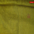 Matka Silk Jamdani Lotus Design Saree – Handwoven Heritage Elegance-Mehandi Green - Kleem Boutique