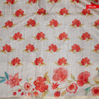 Semi Tussar Silk Saree – Zari Checks with Off-White Floral Pallu - Kleem Boutique