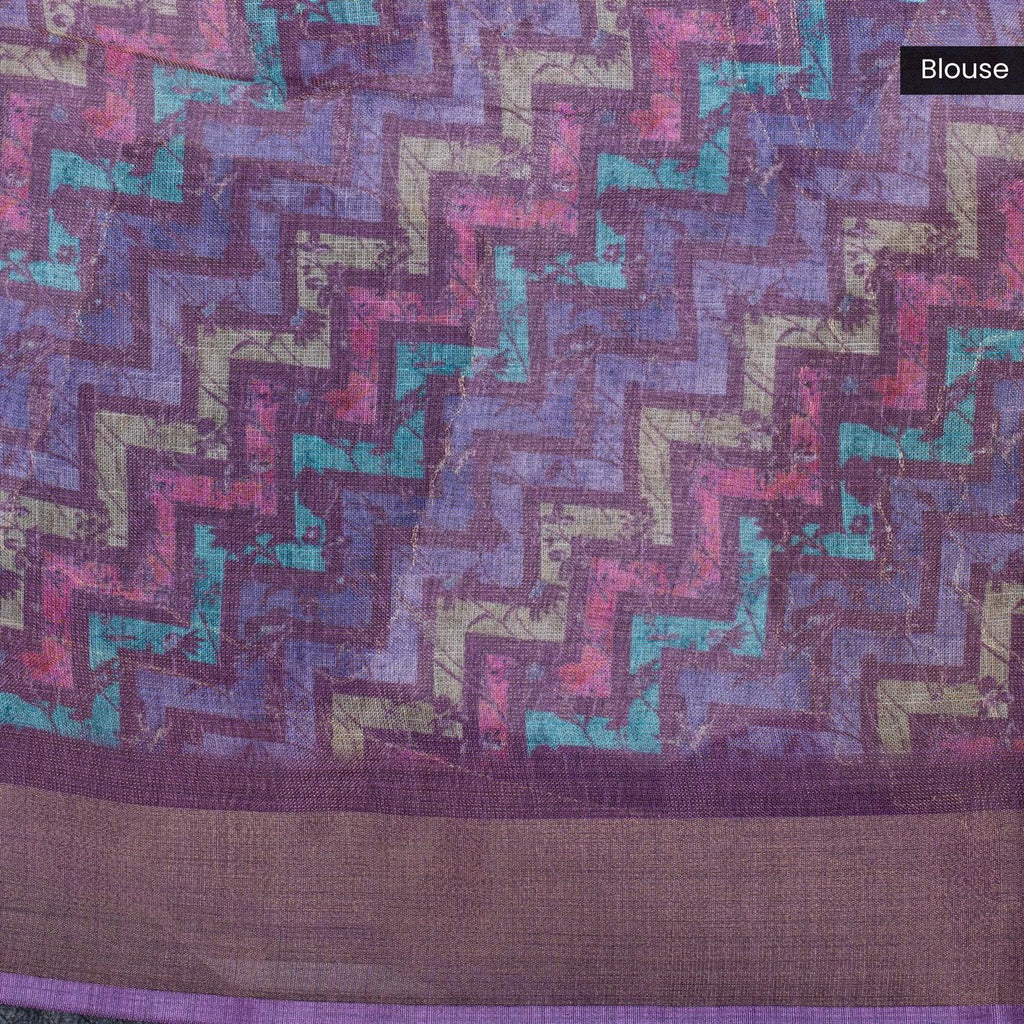 Linen Tissue Saree – Multicolour Highlighted Work - Kleem Boutique