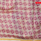 Pure Handloom Chanderi Cotton Saree with Floral Digital Print - Light Lavender - Kleem Boutique