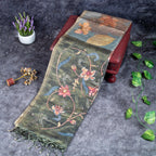 Semi Tussar Silk Saree – Eco Digital Floral & Leaf Print - Kleem Boutique