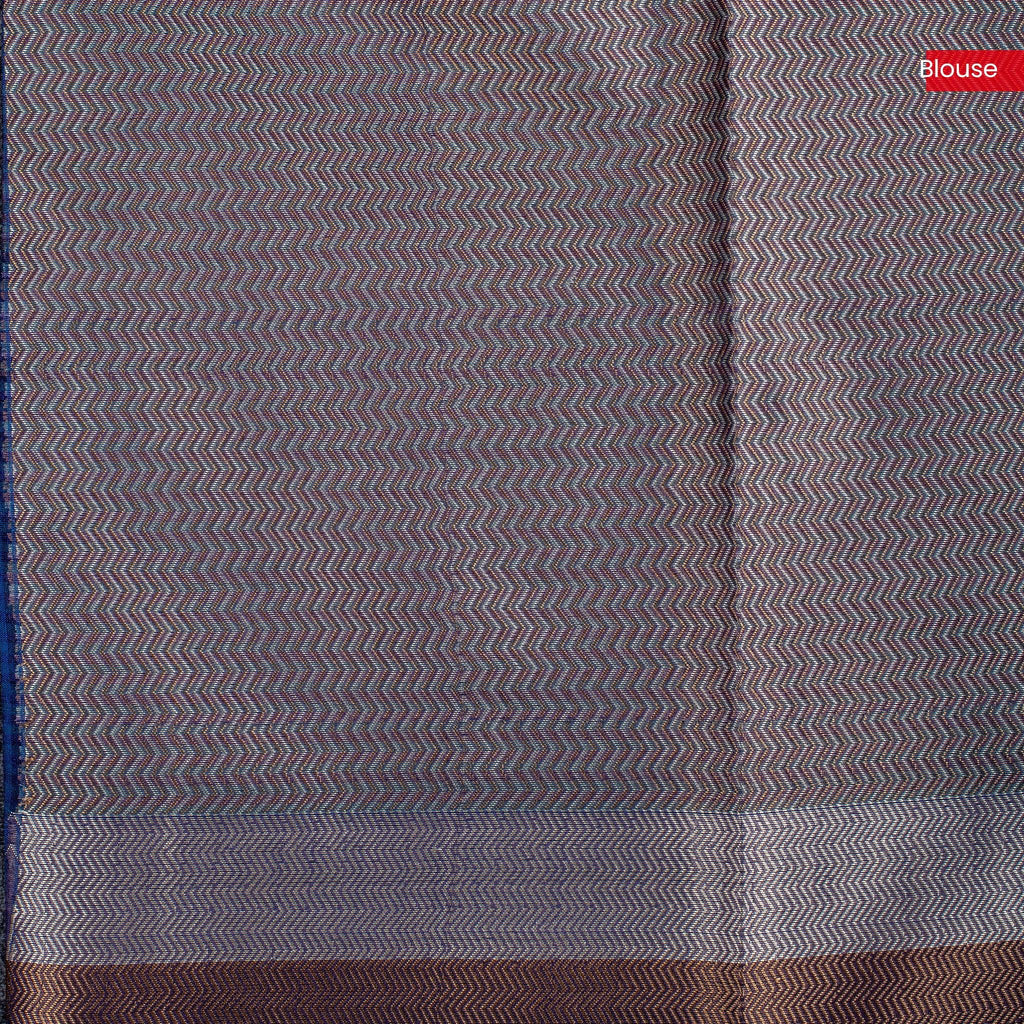 Handloom Cotton Weaving Saree - Blue - Kleem Boutique