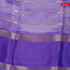 Shrinagar Silk Saree – Chinnon Crepe Fabric-Lavender with Dark Purple - Kleem Boutique