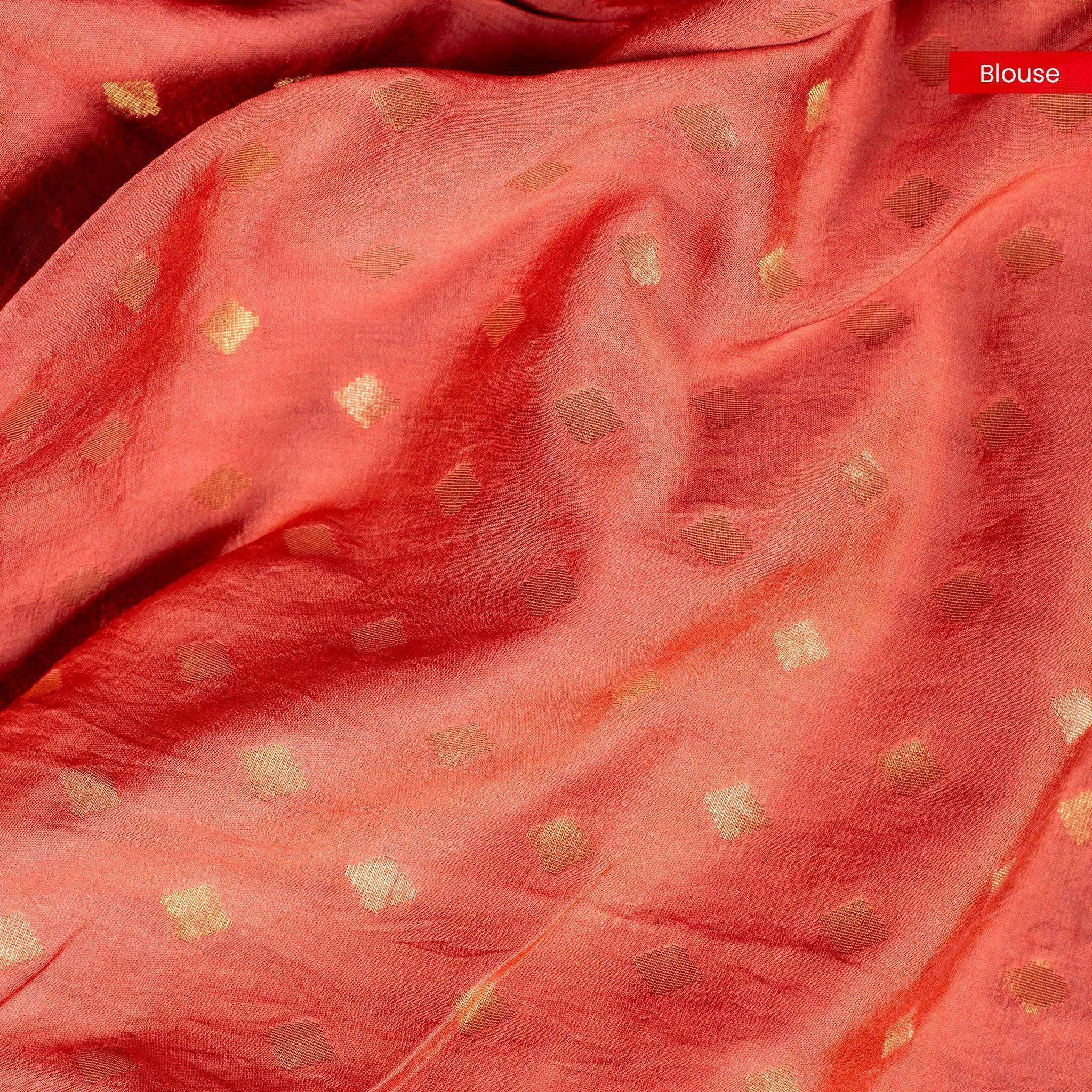 Crush Tissue Saree – Rust Colour - Kleem Boutique