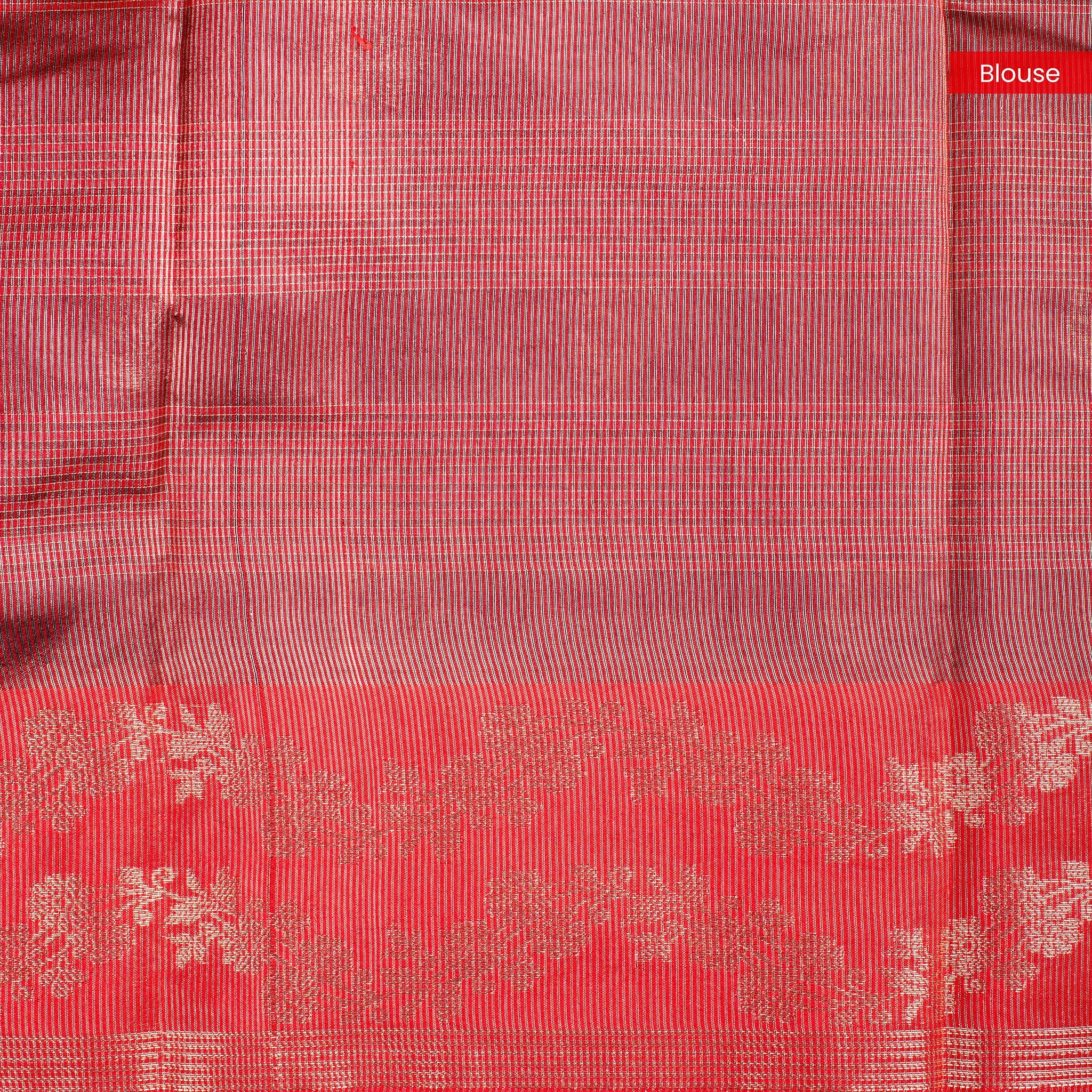 Handloom Cotton Weaving Saree - Wine Colour - Kleem Boutique