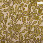 Pure Handloom MG Cotton Saree with Kalamkari Patch Work- Olive Green - Kleem Boutique