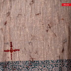 Semi Tussar Silk Saree – Dabu Print with Kantha Work Pallu - Kleem Boutique