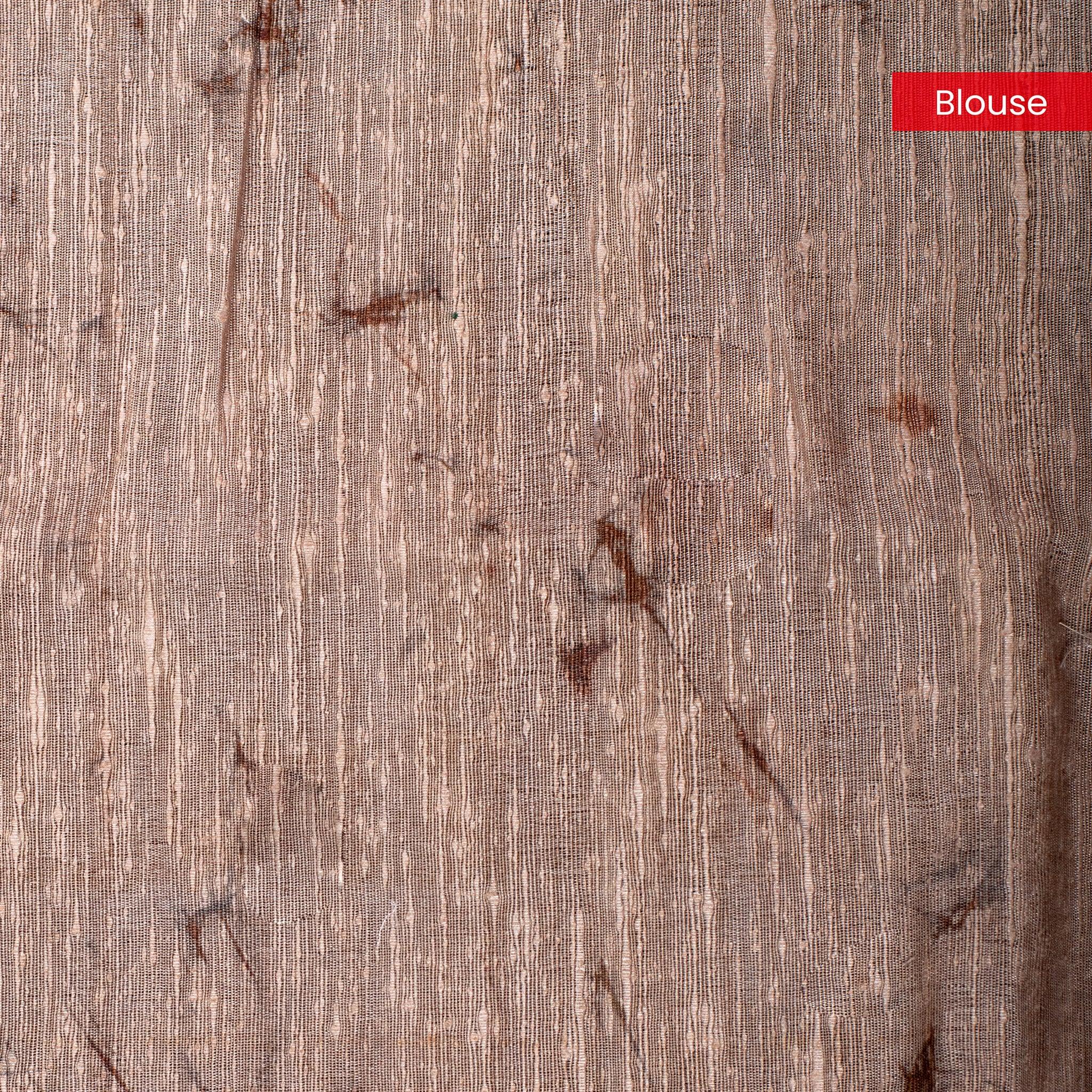 Semi Tussar Silk Saree – Dabu Print with Kantha Work Pallu - Kleem Boutique