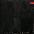 Tussar Jute Black Saree with Cross-Stitch Embroidery and Scallop Border - Kleem Boutique