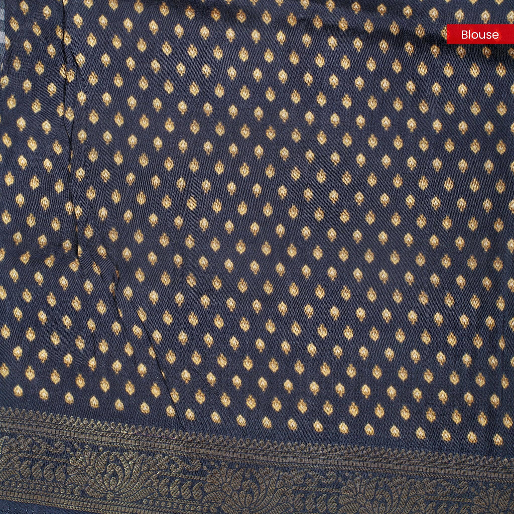Saundarya Silk Saree – Black & Grey Colour Combination - Kleem Boutique