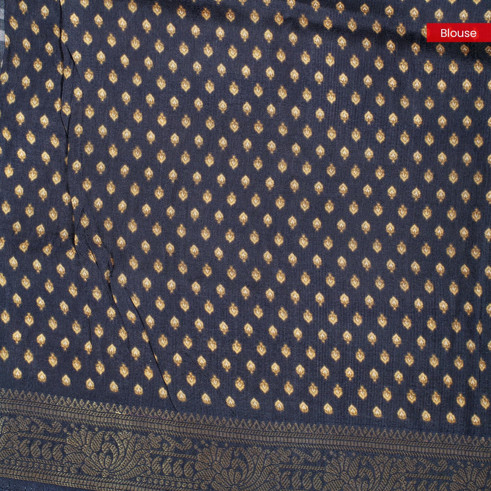 Saundarya Silk Saree – Black & Grey Colour Combination - Kleem Boutique
