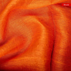 Jamdani Silk Saree with Horizontal Line Design – Handwoven Elegance -Orange - Kleem Boutique