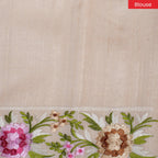 Semi Tussar Silk Saree – Organza & Tussar Fusion with Embroidery - Off-White - Kleem Boutique