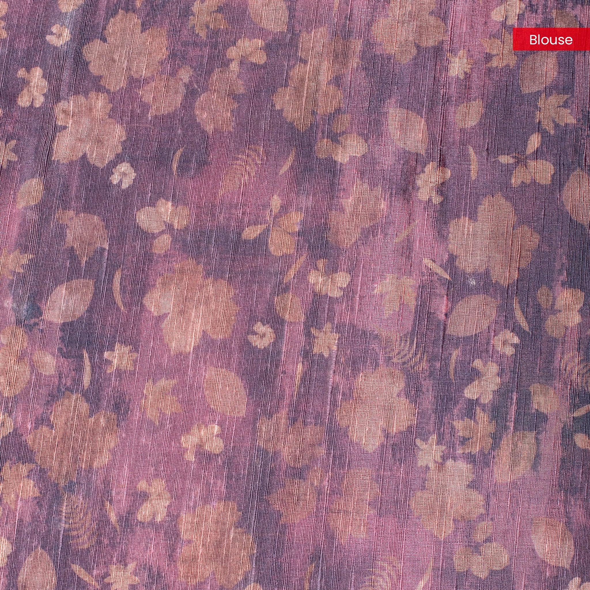 Semi Tussar Silk Saree – Eco Digital Floral & Leaf Print - Kleem Boutique