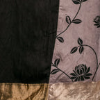Dola Silk Beige Saree with Antique Zari Border - Kleem Boutique