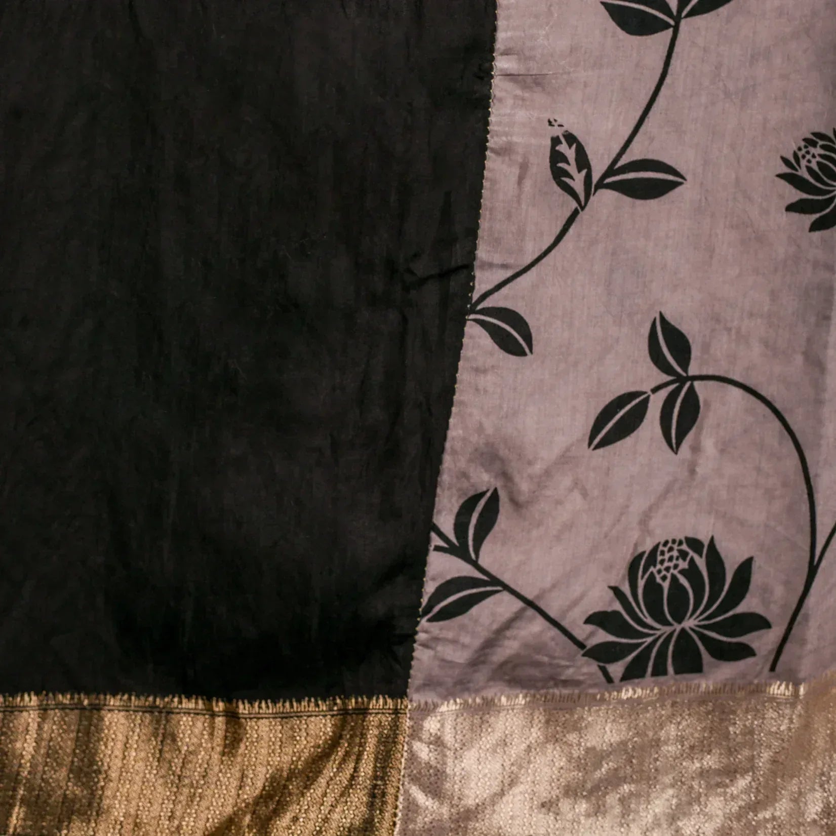 Dola Silk Beige Saree with Antique Zari Border - Kleem Boutique