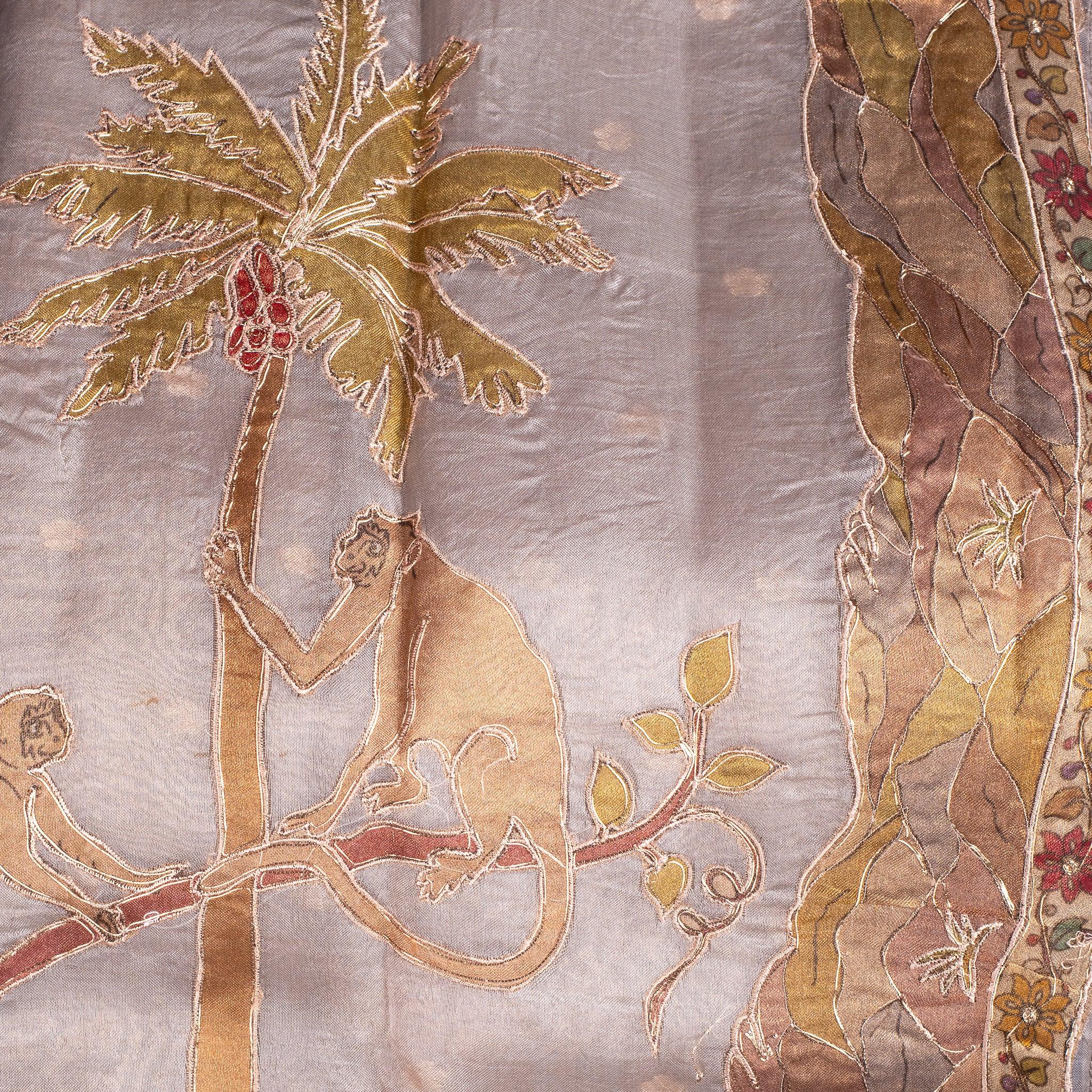 Organza Saree – Animal & Floral Appliqué Jungle Concept - Kleem Boutique