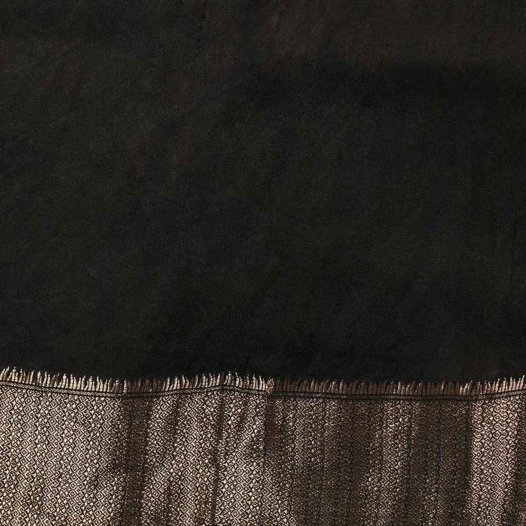 Dola Silk Golden Yellow Saree with Antique Zari Border - Kleem Boutique