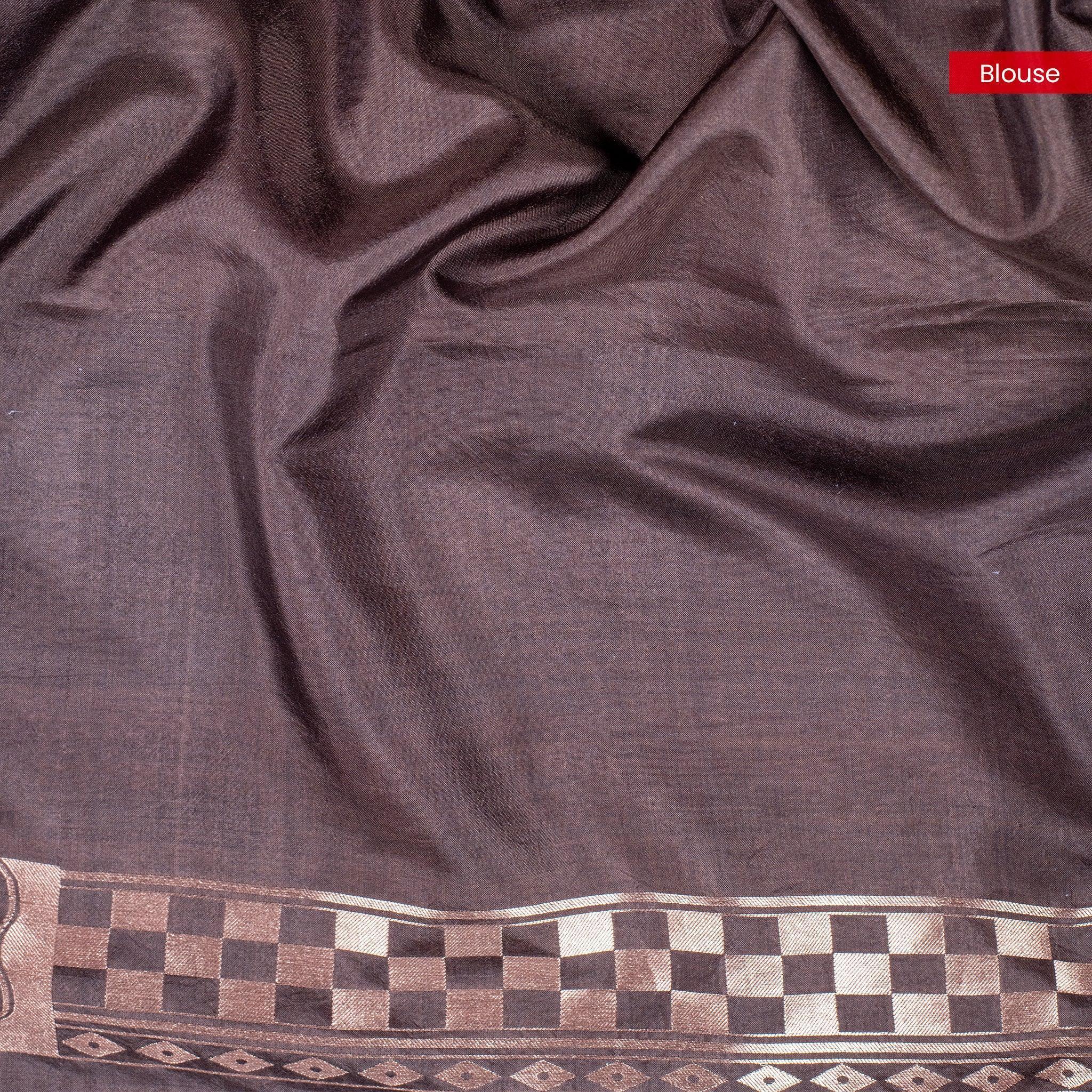 Handloom Banarasi Brocade Saree – Animal Motifs with Gold Zari - Kleem Boutique