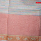 Handloom Cotton Weaving Saree - Off White - Kleem Boutique
