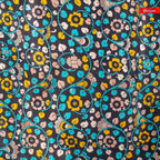 Pure Handloom Tussar Silk Saree with Vibrant Sequence Prints & Kalamkari Pallu - Kleem Boutique