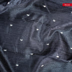 Handloom Cotton Silk Saree with Embroidery Work - Black - Kleem Boutique