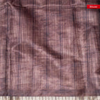 Semi Tussar Silk Saree – Kalamkari Floral Design with Zari Border - Kleem Boutique