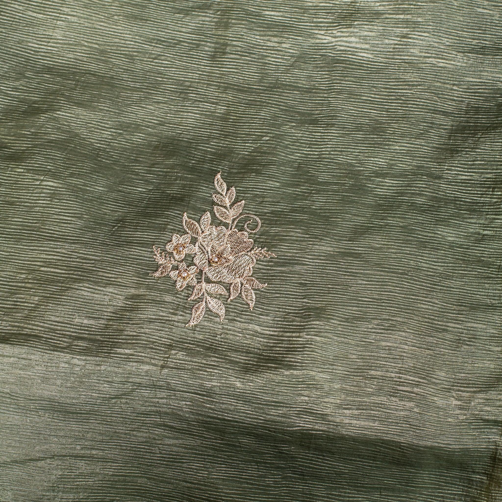 Crush Tissue Saree – Pista Green Colour - Kleem Boutique