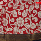 Pure Handloom Nizam Border Silk Saree with Kalamkari Print - Mehandi Green - Kleem Boutique